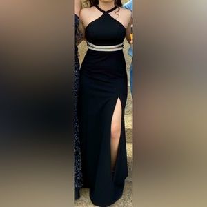 floor length black prom/formal dress